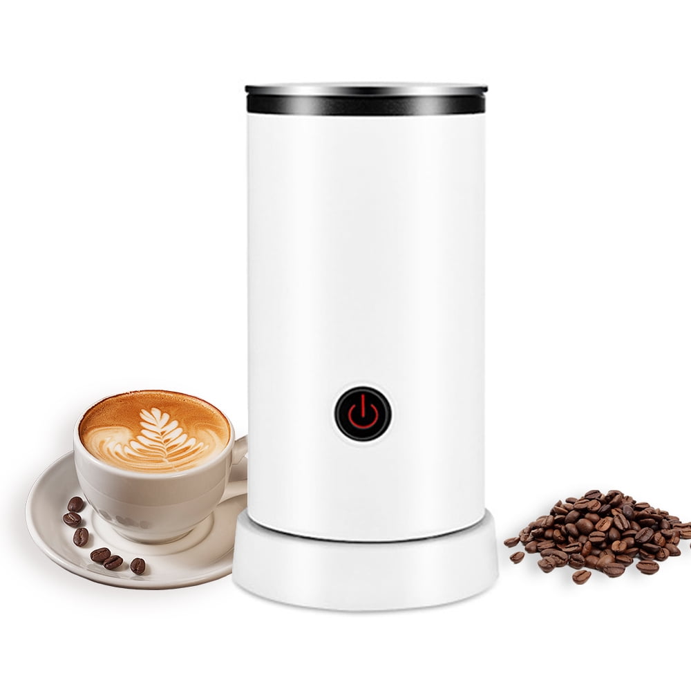 Electric Milk Frother 4 in 1 600W 240ml 8.12oz Hot and Cold Milk Foamer Silent Operation Slip Stainless Steel Milk Steamer for Latte Cappuccinos