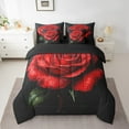 thumbnail image 2 of Erosebridal Rose 7 Piece Bedding Set Twin Size Red Flower Comforter Set with Sheets Adult Valentine Romantic Floral Bed in a Bag Red Rose Bed Set, 2 of 5