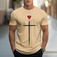 thumbnail image 2 of UVEASISHA Tshirts for Men Funny Novelty 3D Graphic Tees Short Sleeve Religious Faith T-Shirts Gift for Religious Believers Khaki XXXL, 2 of 6