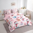 thumbnail image 3 of Manfei Cute Christmas Snowman 7 Pieces Bedding Comforter Set,Cartoon Gingerbread Man Full Bedding Set,Sweet Dessert Ckae Fitted Sheet Flat Sheet For Girsl Kids,Luxury Bedroom Decor Reversible, 3 of 8