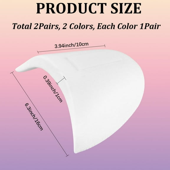 2 Pairs 4Pcs Men Suit Shoulder Pads Half Round White Black Self Adhesive Sponge Foam Breathable Sewing Enhancer Covered Pad Tapes for Women Men Suits Blazer Coat Jacket Clothes Accessories