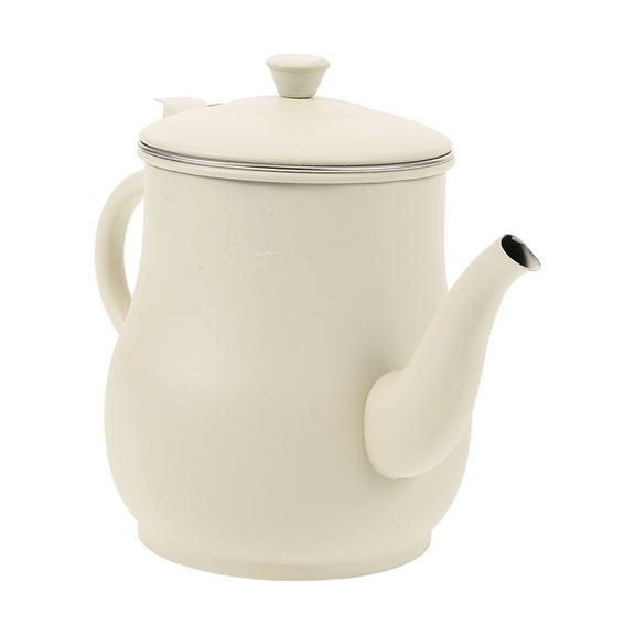 TABLZONE Ivory Oil Storage Pot with Removable Strainer and Handle for Easy Filtering and Pouring