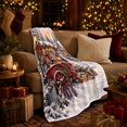 thumbnail image 3 of Vintage Red Beverage Cart in Snowy Village, Cozy Holiday Market Scene for Christmas Village Lovers, Warm Christmas Gift, Flannel Blanket for Living Room and Guest Room, Home Decor, 3 of 9