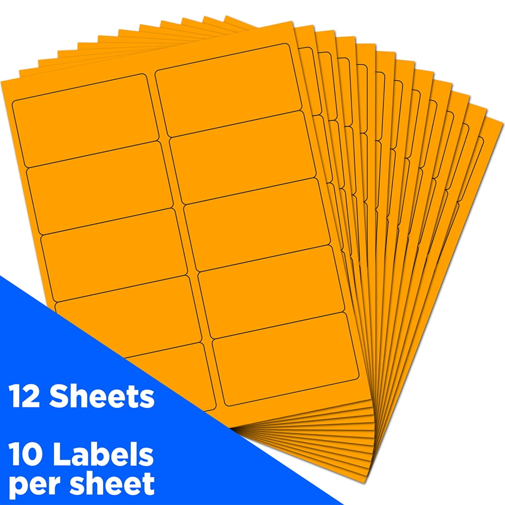 JAM Paper Shipping Labels, 2 x 4, Neon Fluorescent Orange, 120 per Pack