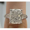 thumbnail image 3 of "4CT Cushion-Cut Natural Moissanite Engagement Ring for Women, 14K White Gold Plated - Elegant Bridal Jewelry Gift for Her, 3 of 4