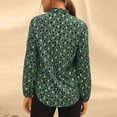 thumbnail image 4 of Camisa de manga larga estampada para mujer, camisa de gasa de manga larga informal a la moda con cuello levantado para compras en la oficina, 4 of 6