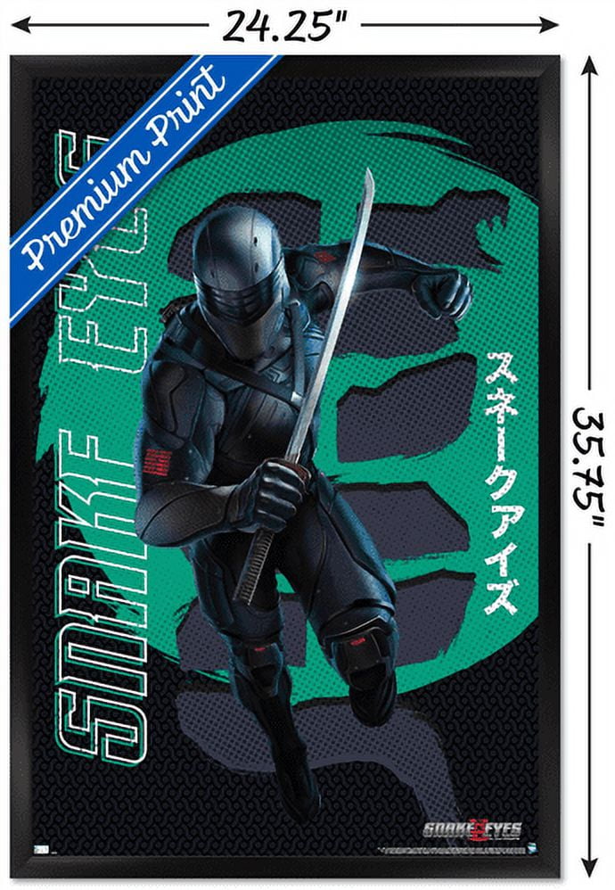 G.I. Joe: Snake Eyes - Green Wall Poster, 22.375" x 34", Framed