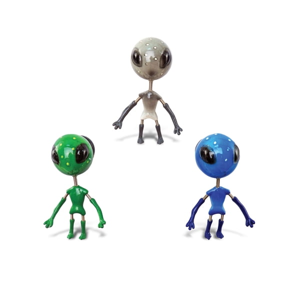 CoTa Global Alien Refrigerator Bobble Magnets Set of 3 - Assorted Color Fun Cute Science Fiction Space Aliens Bobble Head Magnets For Kitchen Fridge, Home Decor, Cool Office & Decor Novelty - 3 Pack