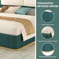thumbnail image 5 of Harper & Bright Designs Queen Size Platform Bed with Upholstered Headboard, Queen Wooden Bedframe with Anti-Collision Soft Rounded Corners, Green, 5 of 9