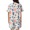 thumbnail image 6 of Daiia Starfish Shell Pattern Womens Pajama Sets Short Sleeve Pajamas for Women Sets Soft Lounge Sets Casual Round Neck Sleepwear PJS-XX-Large, 6 of 7