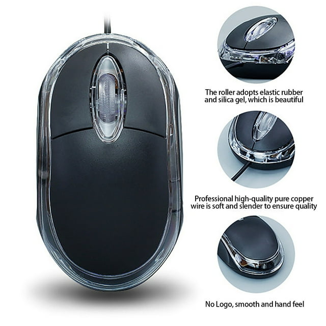 WIFKLSIIPG Durable Wired Game Mouse 3-Button Smooth Wheel Quiet Wired Mouse, 1200DPI Optical Mouse, Quiet Button, Ergonomic Shape, for Desktop Computers Laptops