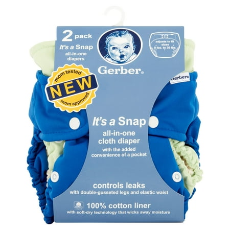 Gerber All-in-One Cloth Diaper, 2 count (Best Reusable Cloth Diapers)