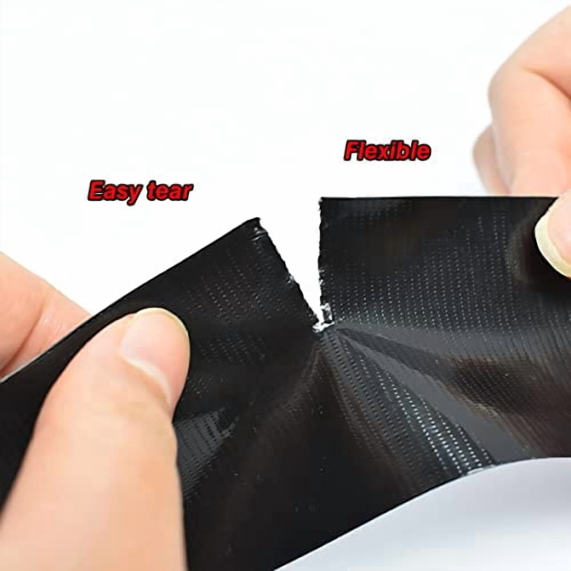 4 Pcs Black Duct Tape Heavy Duty Waterproof, Strong Adhesive Duct Tape Bulk for Indoor Outdoor Repairs Tear by Hand, 80 Yards x 2 Inch Total