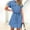 Dark Blue 1, variant on Aueoeo Ladies Spring/Summer Temperament Commuting Fashion Loose Denim Short Sleeved Dress Short Sleeve Blue Jean Shirt Dress Button Up Shift Denim Dress