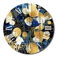 thumbnail image 4 of Designart "Captivating Abstract Pattern with Blue & Golden Textures XXI" Modern Geometric Oversized Wall Clock, 4 of 5
