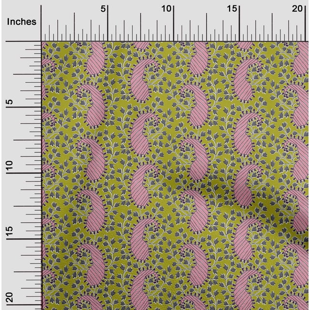 oneOone Cotton Poplin Fabric Floral & Paisley Block Print Sewing Fabric BTY 56 Inch Wide
