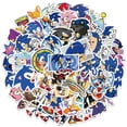 thumbnail image 4 of 50 piezas/juego de pegatinas de dibujos animados de Sonic, erizo, juguetes de anime, pegatinas de grafiti de dibujos animados para botellas de agua, portátiles, equipaje, 4 of 5