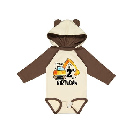 

Inktastic Construction Truck It s My 2nd Birthday Boys or Girls Long Sleeve Baby Bodysuit
