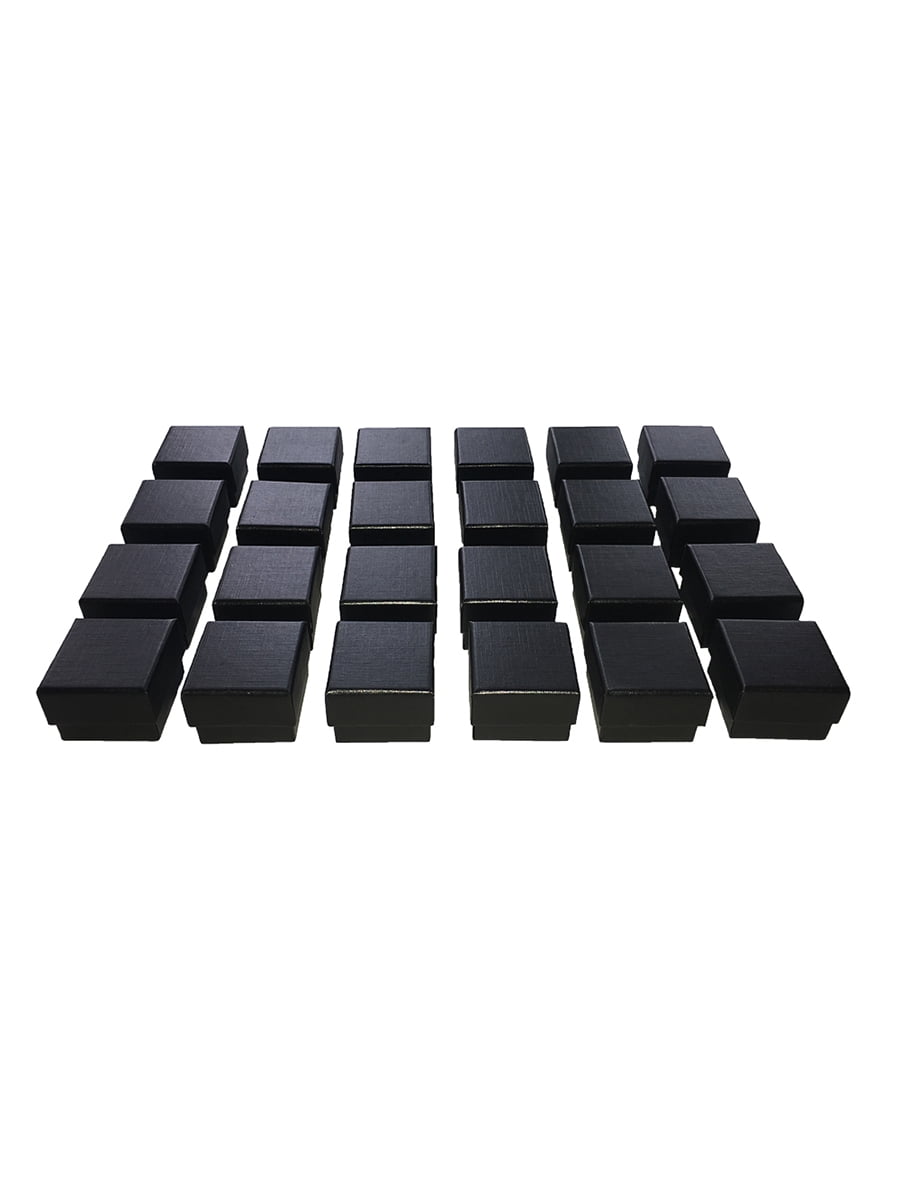 FAST SHIPPING from OHIO WHOLESALE black Crystal ring boxes - 20 PACK - 