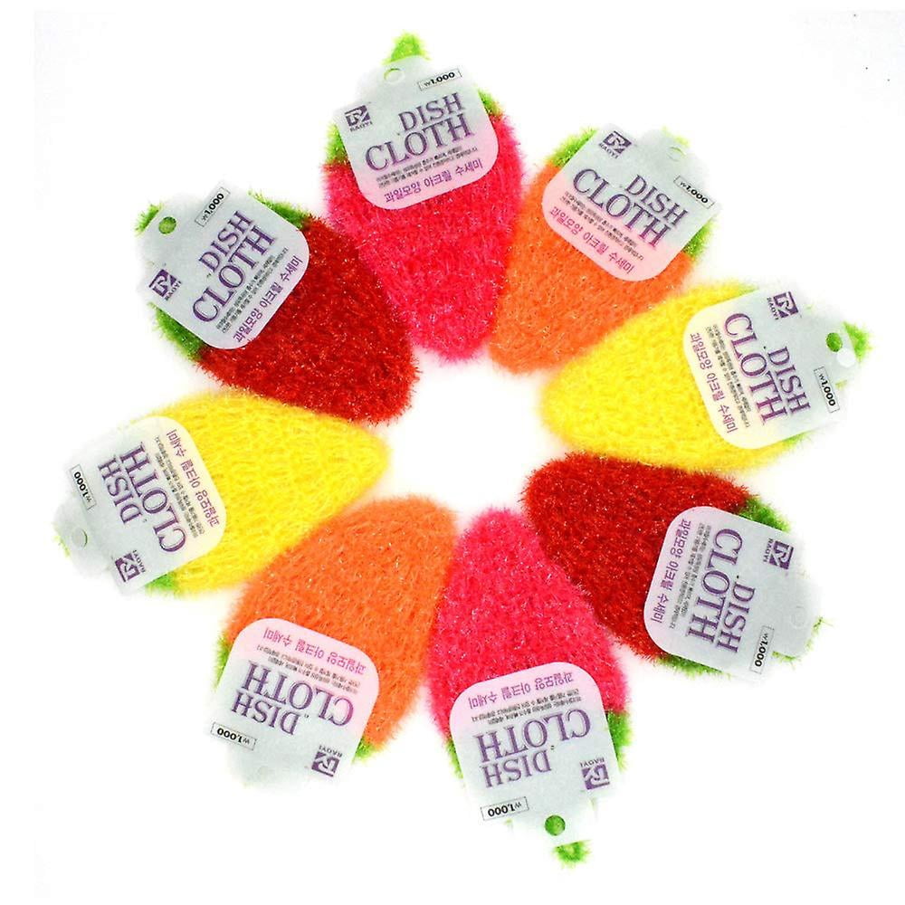 8 Pcs Éponges à Récurer en Acrylique pour Vaisselle/marmite pour la Cuisine, Débarbouillette/lavage, Chiffons de Lavage Tricotés à la Main, Serviette, Non Abrasif pour Acier Inoxydable (Couleur Assortie)