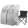 Durasage Oversized Portable Steam Sauna Spa, Relaxation at Home, 60 Minute Timer, 800 Watt Steam Generator, Chair Included, Large - Silver