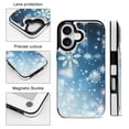 thumbnail image 5 of Wallet Case For Apple iPhone Air / 17 Pro / 17 Pro Max Series with Card Holder, PU Leather Kickstand Card Slots Screen Protector Included For iPhone 17 Series, Elegant Christmas with Snowflake, 5 of 8