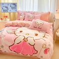 thumbnail image 1 of Creative new Hello kitty double-sided milk velvet four-piece set for couples light and comfortable double bed four-piece set, 1 of 5