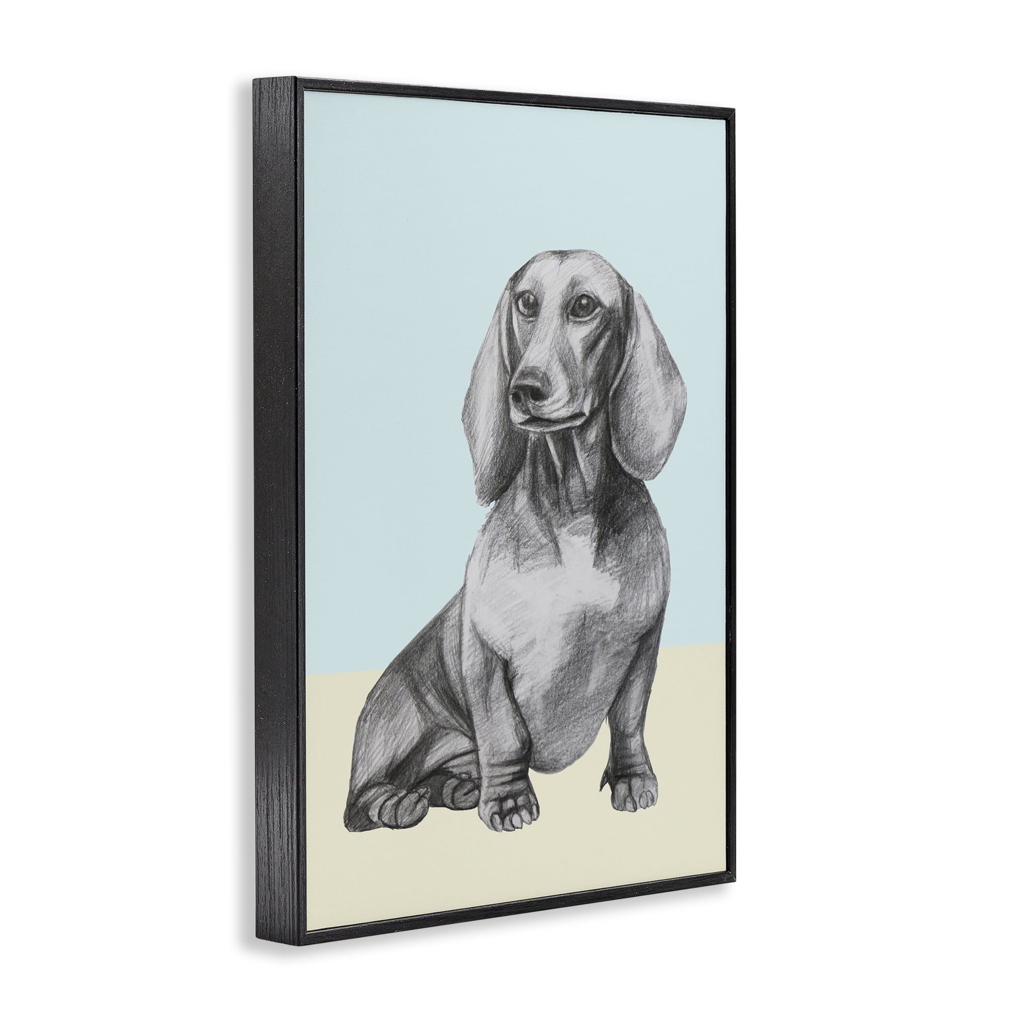 Stupell Industries Sitting Dachshund Sketch Black Framed Giclee Art, design by Violeta Vollmer