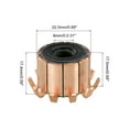 thumbnail image 2 of Uxcell Electric Motor Commutator 10 Gear Teeth 8mm ID 22.5mm OD Copper, 2 of 5