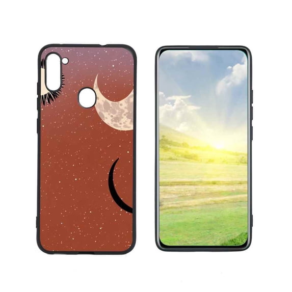 Compatible with Samsung Galaxy A11 Phone Case, Moon-Abstract-173 Case Men Women, Flexible Silicone Shockproof Case for Samsung Galaxy A11