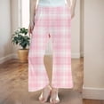 thumbnail image 2 of Boys Pajamas Pants Girls Boys Plaid Pajama Pants Cute Wide Leg Soft Christmas Bottoms Loungewear Trousers with Pockets pjs for Teen Girls(Pink,2-3 Years), 2 of 5