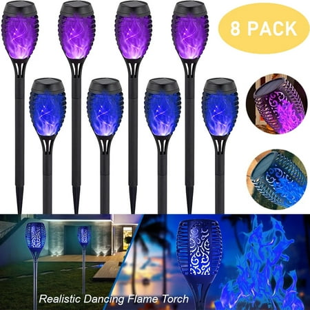 

Paddsun 8X LED Solar Tiki Torch Lights Dancing Flickering Flame Lamp Waterproof (Blue)