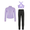 thumbnail image 3 of Miaeowve Kid Girls Figure Ice Skating Training Suit Long Sleeve Zipper Jacket Crop Top and Skating Purple 12, 3 of 6