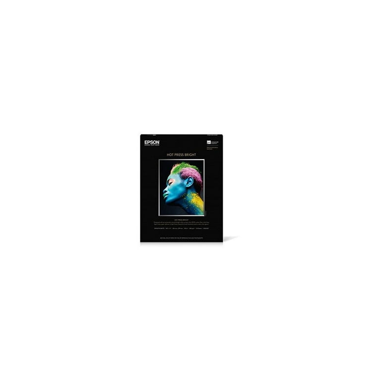 Hot Press Bright Fine Art Paper, 17 mil, 8.5 x 11, Smooth Matte White, 25/Pack Hot Press Bright Fine Art Paper, 17 mil, 8.5 x 11, Smooth Matte White, 25/Pack