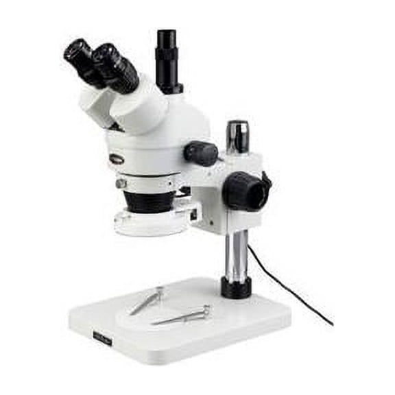 AmScope SM-1TSY-144S Professional Trinocular Stereo Zoom Microscope, WH10x Eyepieces, 7X-90X Magnification, 0.7X-4.5X Zo