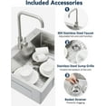 thumbnail image 2 of EastVita Stainless Steel Single Bowl Sink, 24x18 Inch Drop in Top Mount Sink Single Bowl Stainless Steel with Hot & Cold Water Faucet, 16 Gauge Stainless Steel Sink Deep Single Bowl Kitchen Sink, 2 of 7