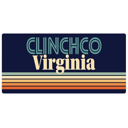 Clinchco Virginia 5 x 2.5-Inch Vinyl Decal Sticker Retro Design