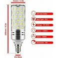 thumbnail image 3 of Amerteer 3Pcs 16W LED Corn Bulbs LED Candelabra Light Bulbs E2 Candelabra Base LED Corn Light Bulbs Daylight White 6000K, 3 of 7