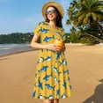 thumbnail image 4 of Naloa Shark Print Print Womens Summer A-Line Dress with Pockets,Short Sleeve Dresses,Flowy Beach Swing Dress for Vacation Travel, 4 of 6