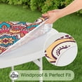 thumbnail image 5 of 44in Round Tablecloth with Elastic Edge, Waterproof Fitted Table Cover for 36-44" Tables, Floral Theme Polyester Reusable Table Cloths Wipe Clean for Picnic, Dining, Outdoor Use and Party Decor, 5 of 7