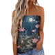 thumbnail image 1 of Tank Top Vestido Top de moda para mujer, camiseta sin mangas Bandeau sin tirantes a juego de colores, vacaciones de verano, camiseta holgada para vacaciones, blusa, (Dark Blue, XXL), 1 of 5