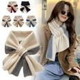 thumbnail image 3 of Wmool Women's Autumn/Winter Cross Knitted Scarf Double Color Korean✨j Scarf, 3 of 8