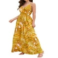 thumbnail image 3 of Robe Midi à Bretelles Spaghetti Sans Manches Dos Nu Col en V Plage Boho Florale, 3 of 8