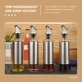 thumbnail image 4 of Juego de dispensador de aceite y vinagre de vidrio con vertedor a prueba de fugas, 300 ml, botellas de cocina plateadas, paquete de 2, 4 of 7