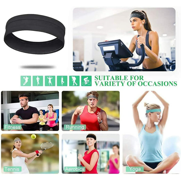 Wicking Headband for Women Men - Silicone Sweatbands with Nonslip Grip -  Hair Head Band Set - Workout Sports Fitness Exercise Tennis Running Yoga  Athletic Travel : : Jewellery