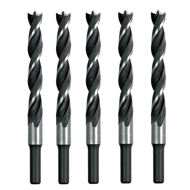 Brad Point Drill Bit Set 5/16 Inch 5Pcs Spur Point Stubby Woodworking Drill Bits