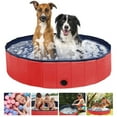 thumbnail image 1 of 160 x 30 cm Portable Dog Kiddie Swimming Pool , PVC Foldable Non-Slip Bathtub for Small to Large Dogs Pets (Red), 1 of 5