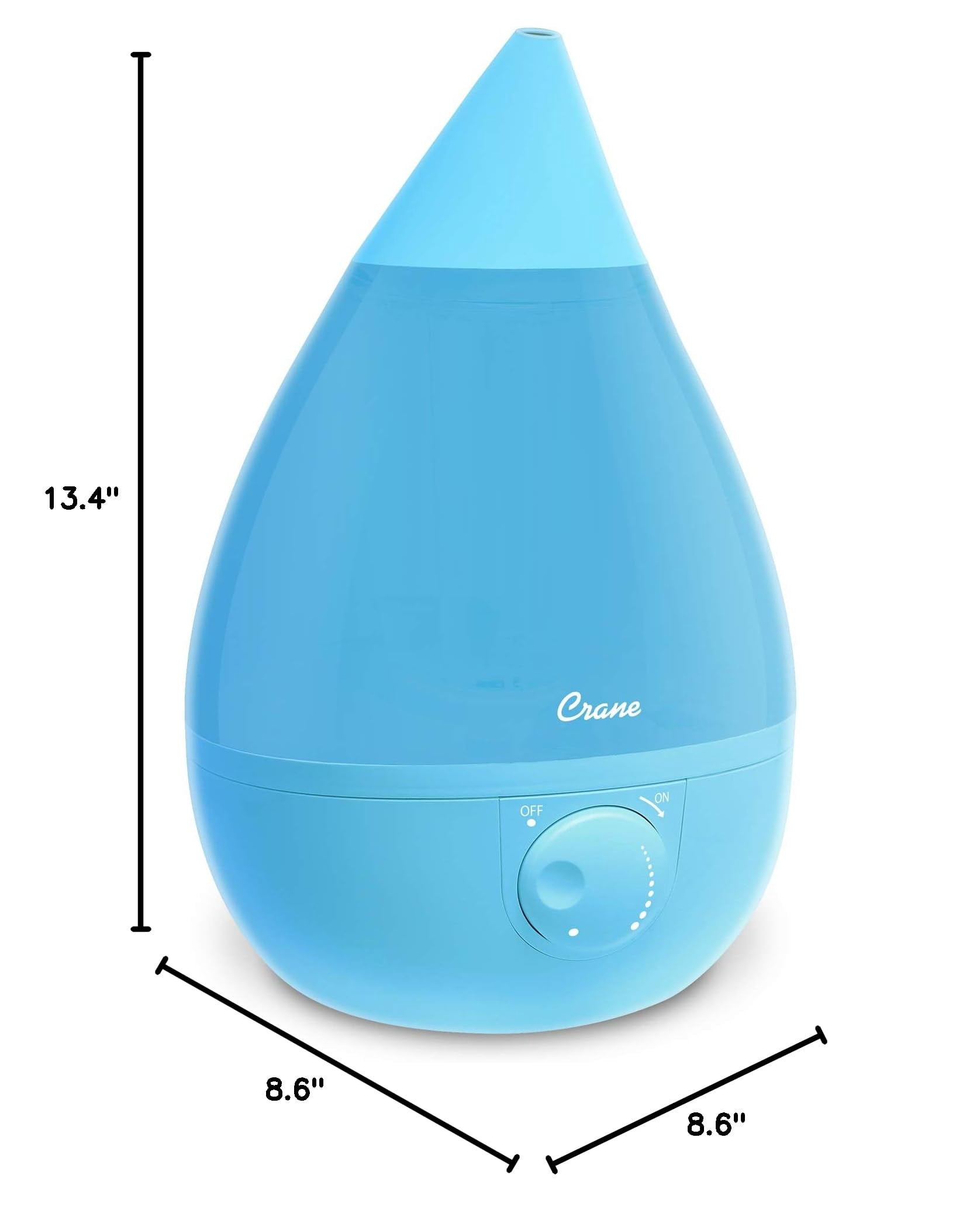 Crane - Drop Ultrasonic Cool Mist Humidifier Aqua - EE-5301B, Aqua