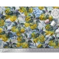 thumbnail image 2 of Soimoi Poly Georgette Fabric Leaves & Lemon Vegetable Printed Fabric 1 Yard 52 Inch Wide, 2 of 3