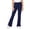 00#Navy418, variant on Lullu Girls Stretch Flared Pants Casual Pull On Side Slit Trousers, Black, Sizes 4-16